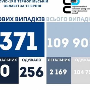 Коронавирус на Тернопольщине в сутки: статистика по состоянию на 14 января