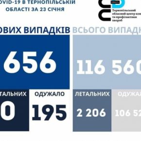 Коронавирус в Тернопольской области за последние сутки: статистика на утро 24 января