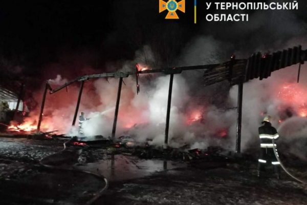 Пожар на Тернопольщине: сгорели 700 тюков соломы