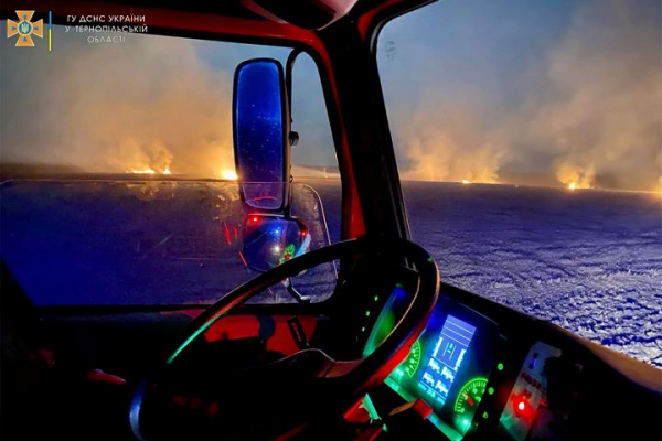На Тернопольщине спасатели тушили пожар в поле