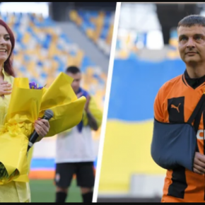 Тернопольская птичка исполнила гимн Украины перед игрой «Динамо» с «Шахтером»