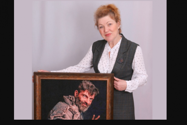 Мастерка вышила портрет защитника Мариуполя тернополянина Михаила Дианова