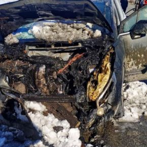 На дороге вблизи Тернополя загорелось авто