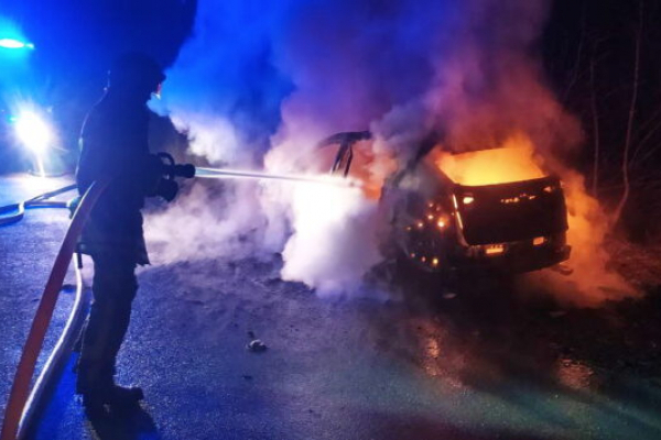 Под Тернополем сгорел автомобиль Lexus