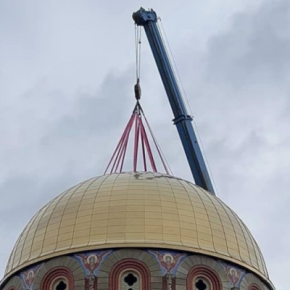 В Тернополе на кафедральном соборе ПЦУ установили центральный купол