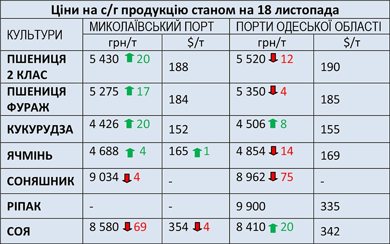 Кукурудза в основних портах України подорожчала, — огляд цін за 18 листопада