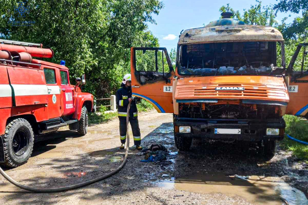 На Тернопольщине горел КамАЗ