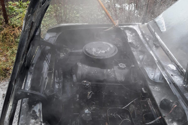 На Тернопольщине в Бережанах горел автомобиль