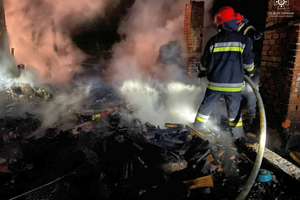 На Тернопольщине сгорело здание