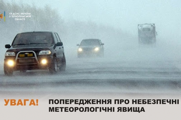 Тернопольские спасатели предупреждают погоды: метели и гололедица