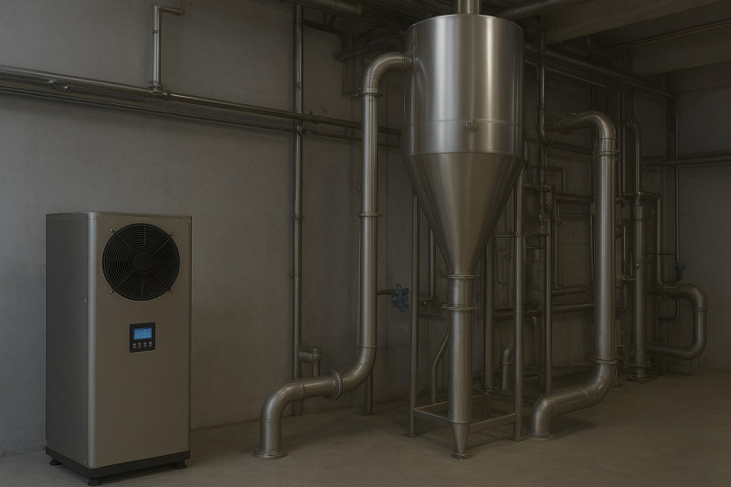 Для распылительной сушки молока впервые использован тепловой насос